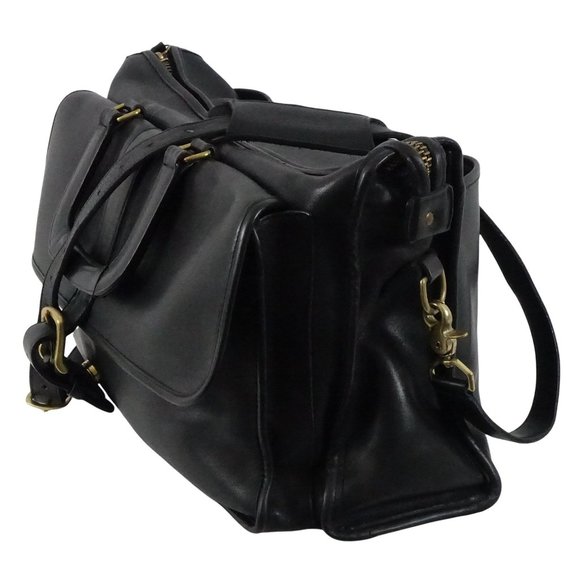 Vintage Coach Bag, Harrison Briefcase, Black Leather Messenger, Laptop Bag - Picture 3 of 10